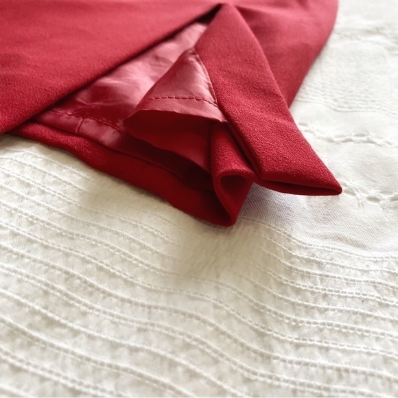 TAHARI ARTHUR S LEVINE RED FRONT SLIT PENCIL FORMAL SKIRT - 6 - Picture 8 of 9